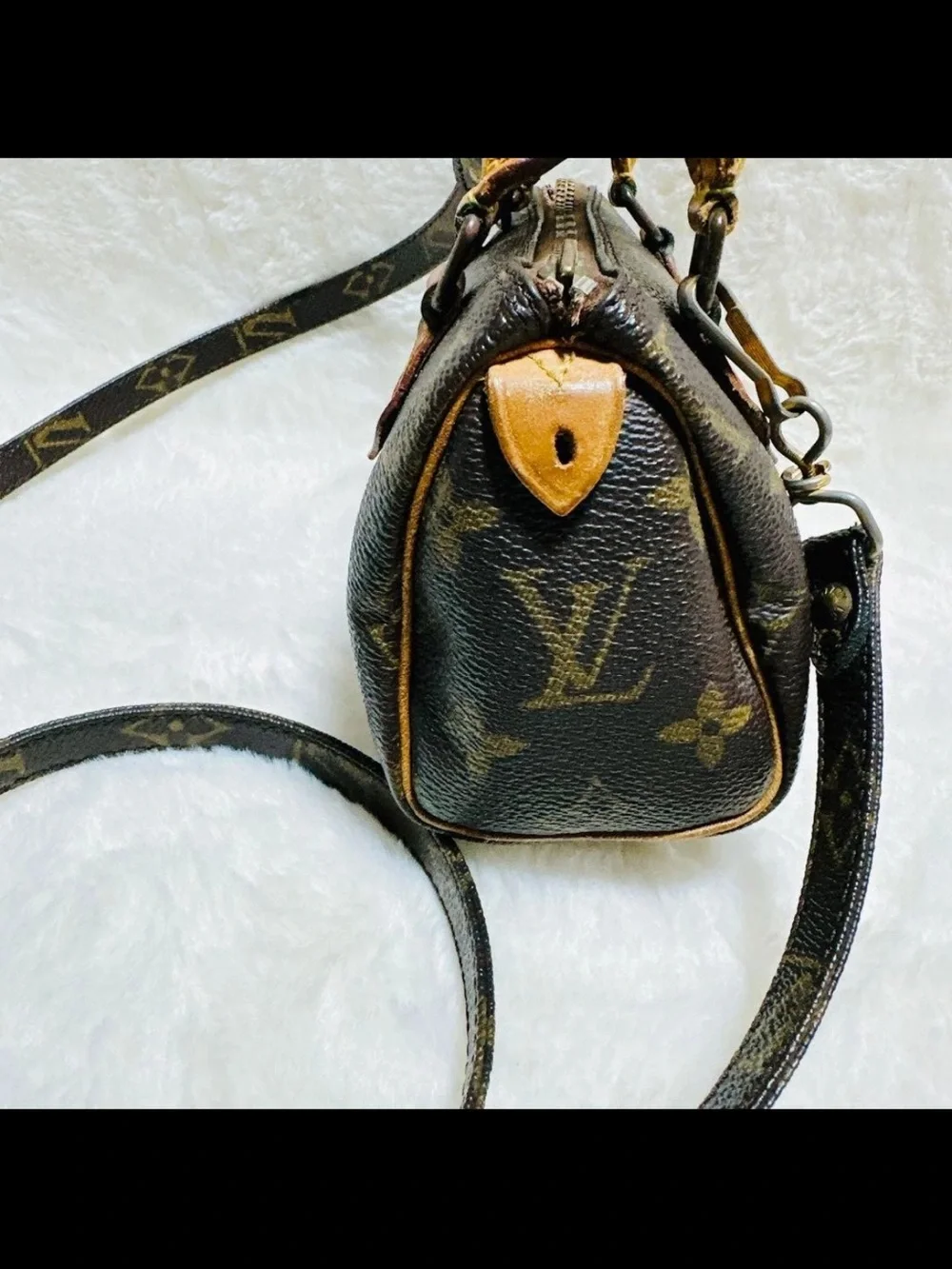 Louis Vuitton Monogram Crossbody Mini Bag with Vachetta Handles
